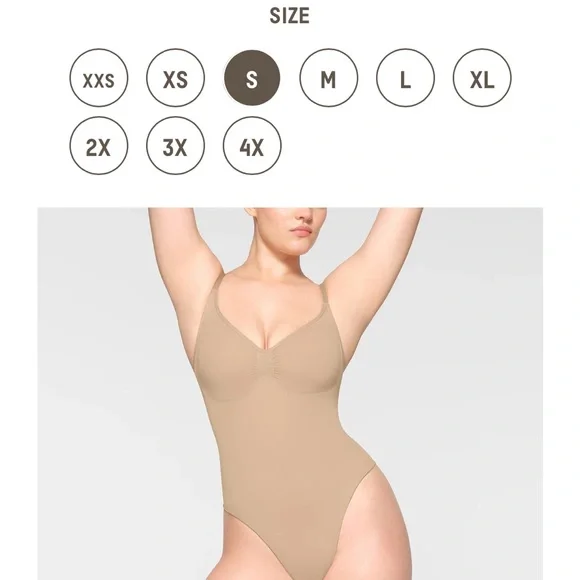 Skims sculpting thong bodysuit in size S/M. Brand new. Never worn in box. - Picture 2 of 4
